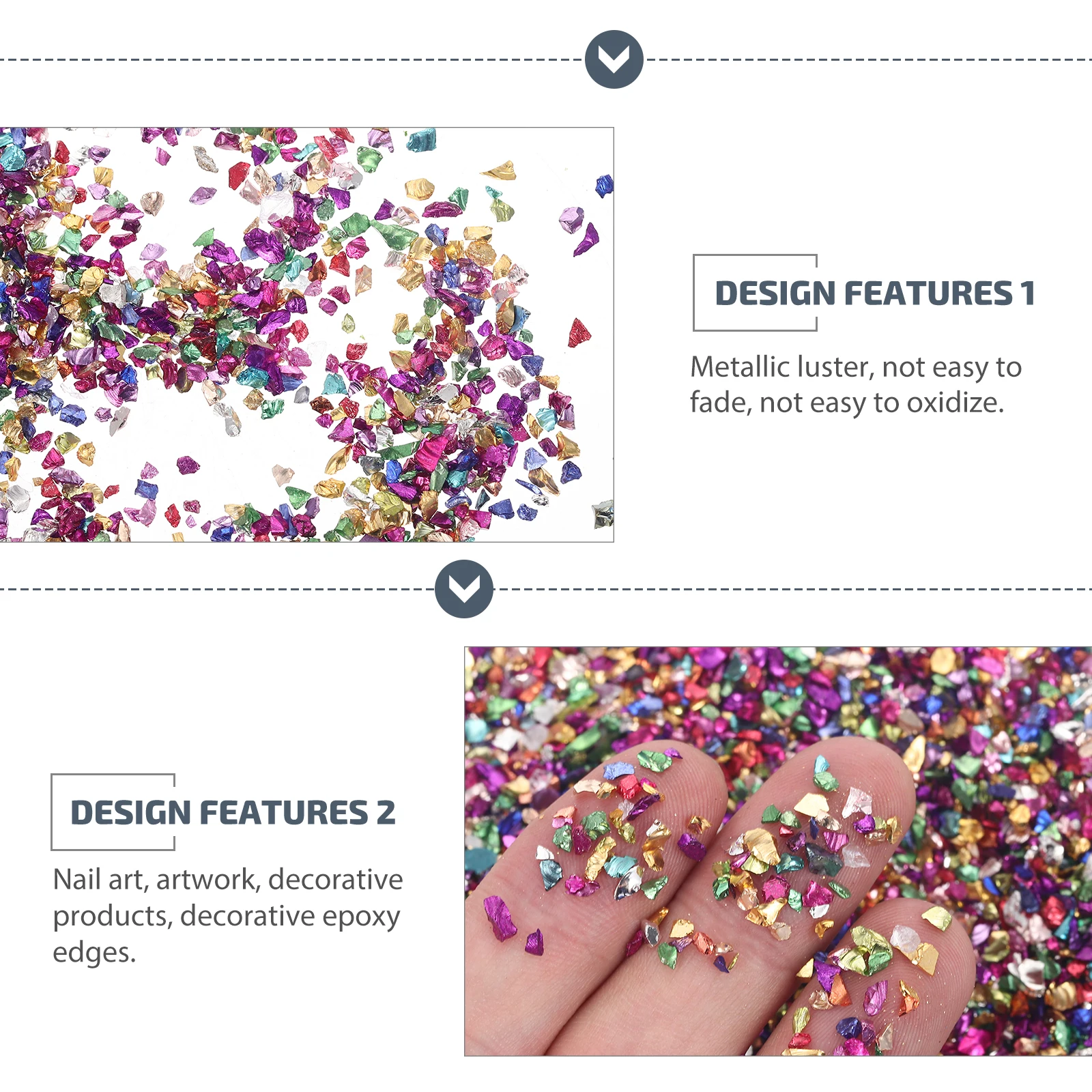 

Glass Chip Rhinestones Manicure DIY Accessories Vintage Epoxy Fillers Nail Art Jewelry Making Resin Casting charms Bright Color