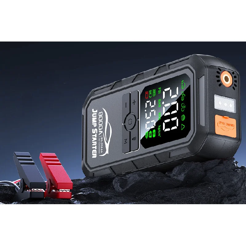 بطارية السيارة كاتب شاحن البنزين الديزل السيارات بدء جهاز الداعم مع مضخة الهواء المحمولة قوة البنك منفاخ الإطارات #2