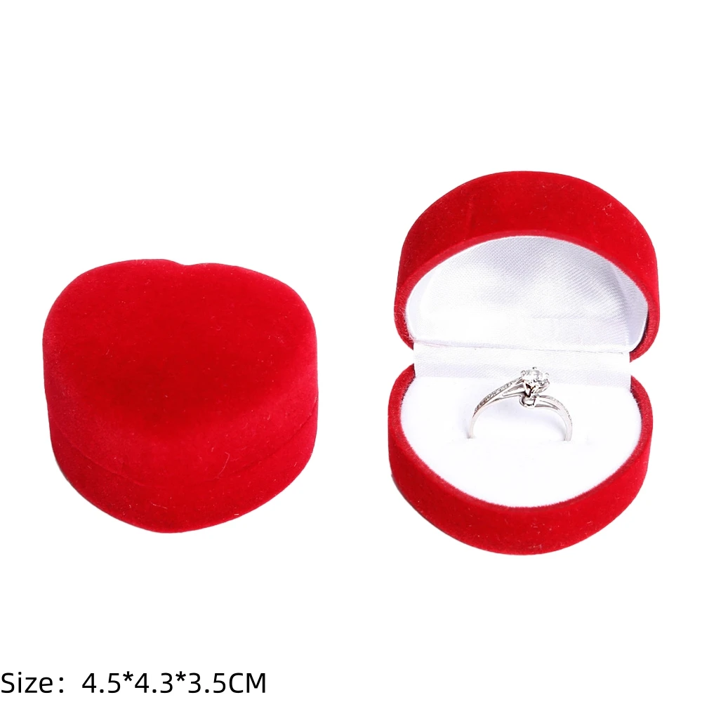 Platz Verlobung Samt Ohrring Ring Verpackung Box Schmuck Organizer Valentinstag Geschenk Fall Ring Display Lagerung Großhandel