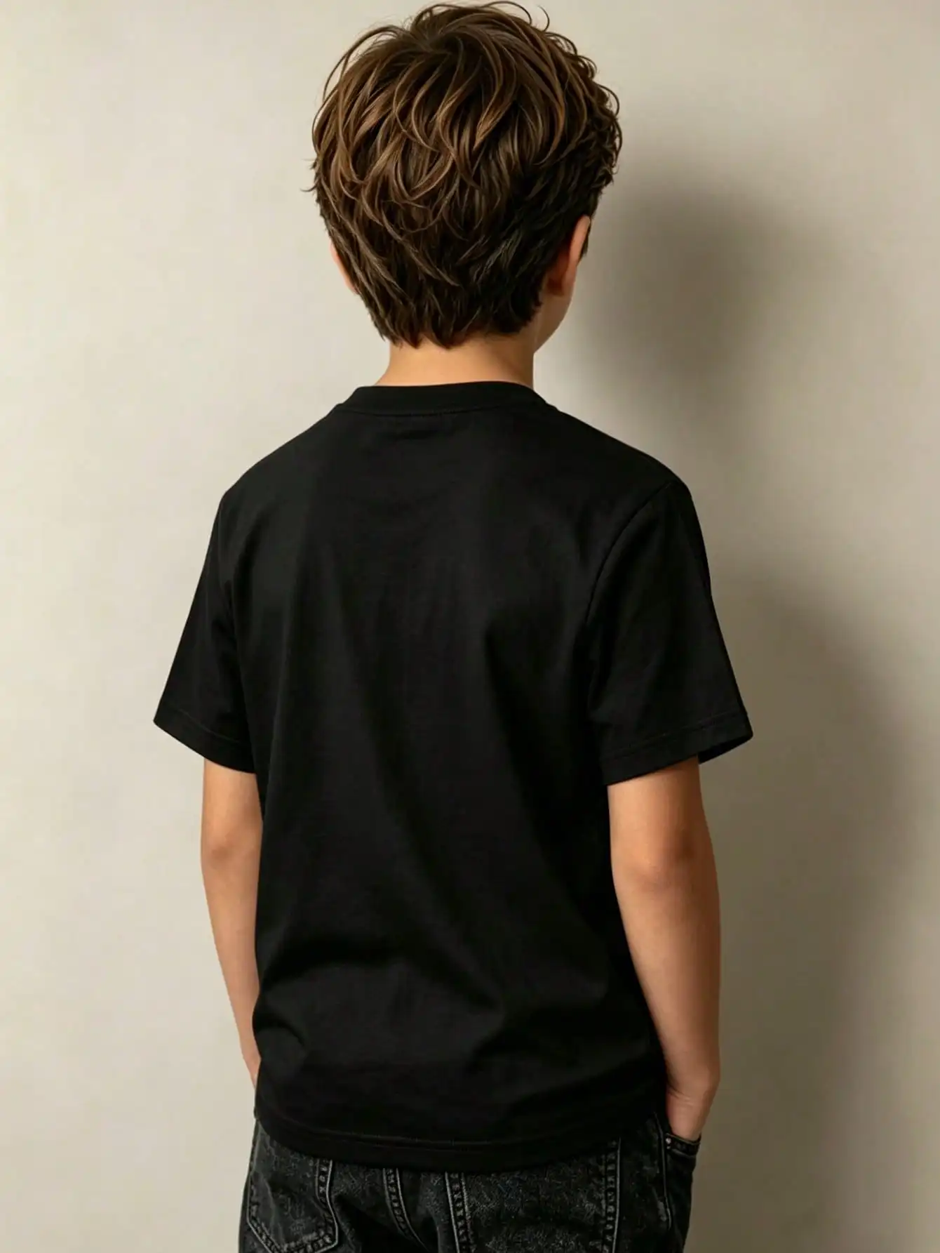 Boys' Summer Round Neck Short Sleeved Shirt - Digital Block Image - Printed T-Shirt, Boys' Clothing Pullover, Suitable For Boys' Daily Outdoor Wear
