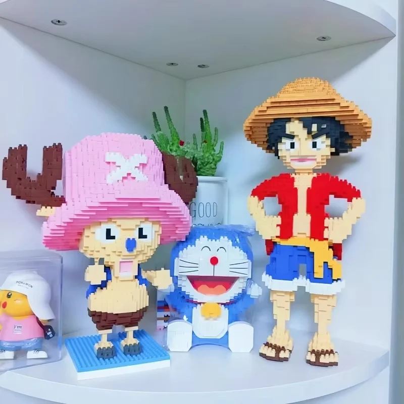 Neue One Piece Ruffy Und Chopper Kleine Partikel Kinder Puzzle Montage Bausteine Spielzeug Kinder Geschenk Jungen Und Mädchen Gif