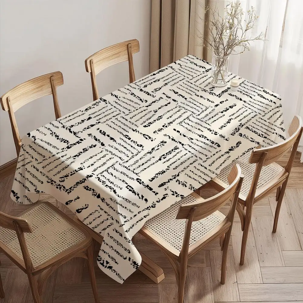 Minimal Geometric Lines Table Cloth Home Party Picnic Dining Room Kitchen Desktop Dust-proof Decorative Table