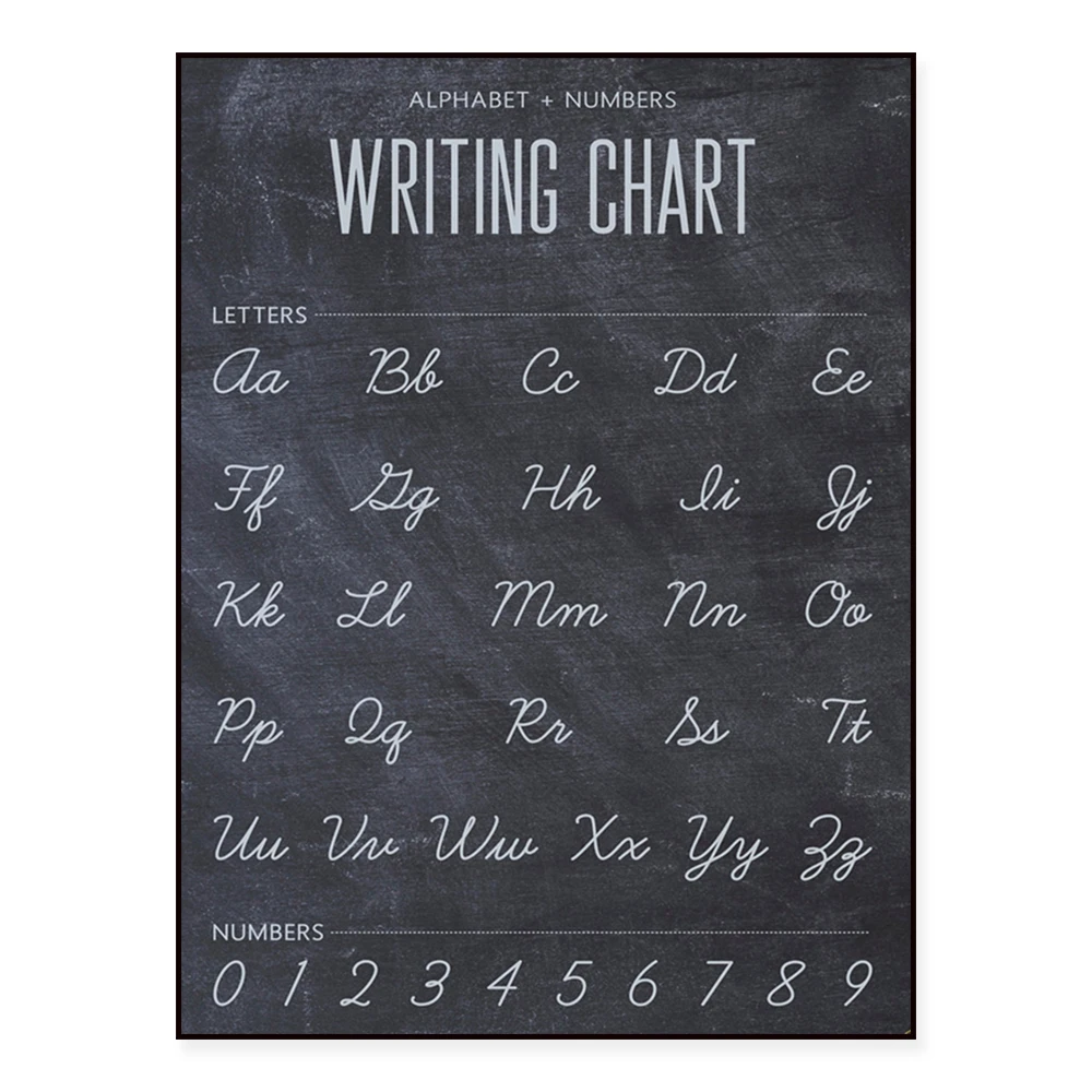 Cursive Writing Chart, Classroom Poster, Home Decor, Decor