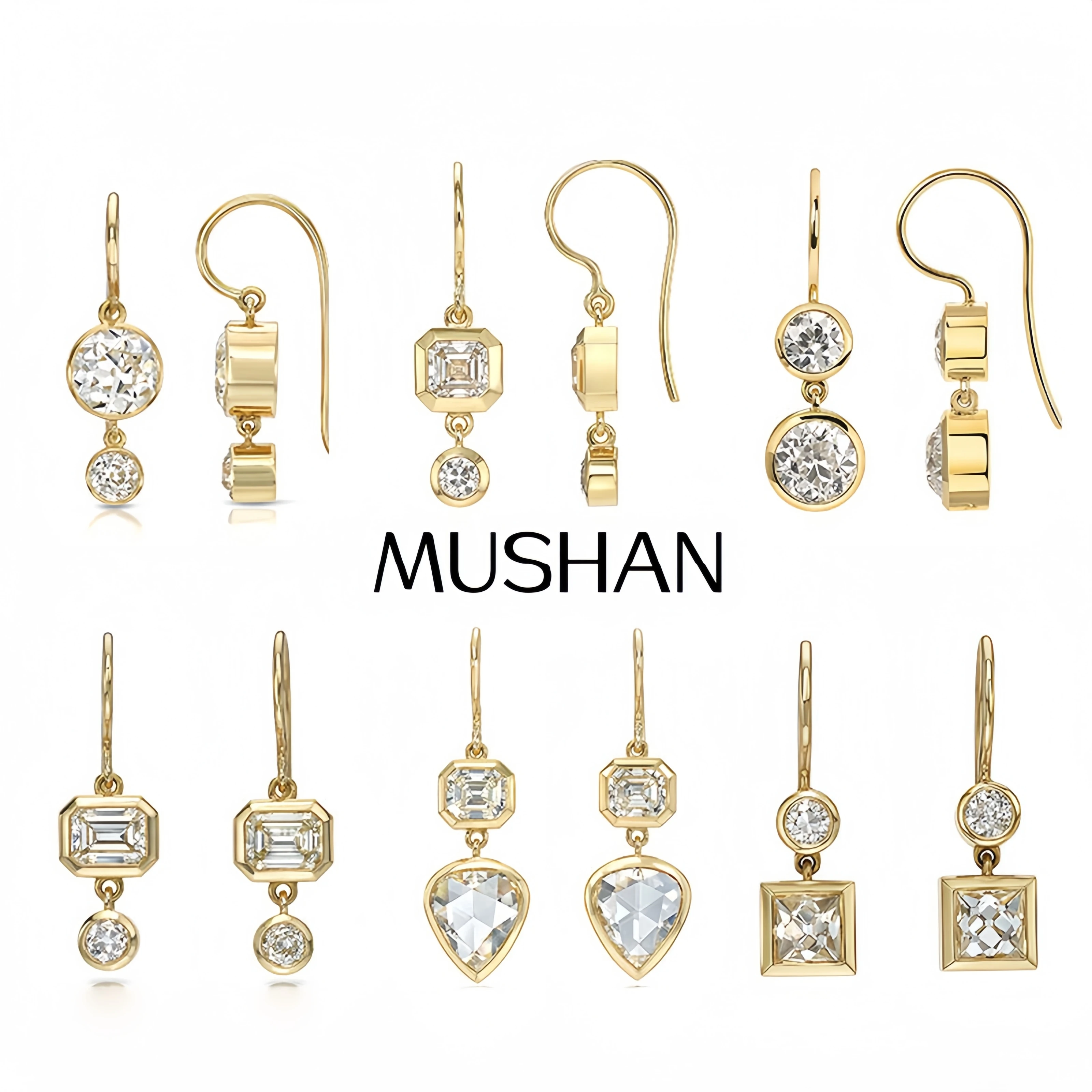 

MuShan Brand Jewelry 925 Sterling Silver Necklace Moissanite Diamond Cross Eternity for Bride 18K Gold Plated MST Patent Pendant