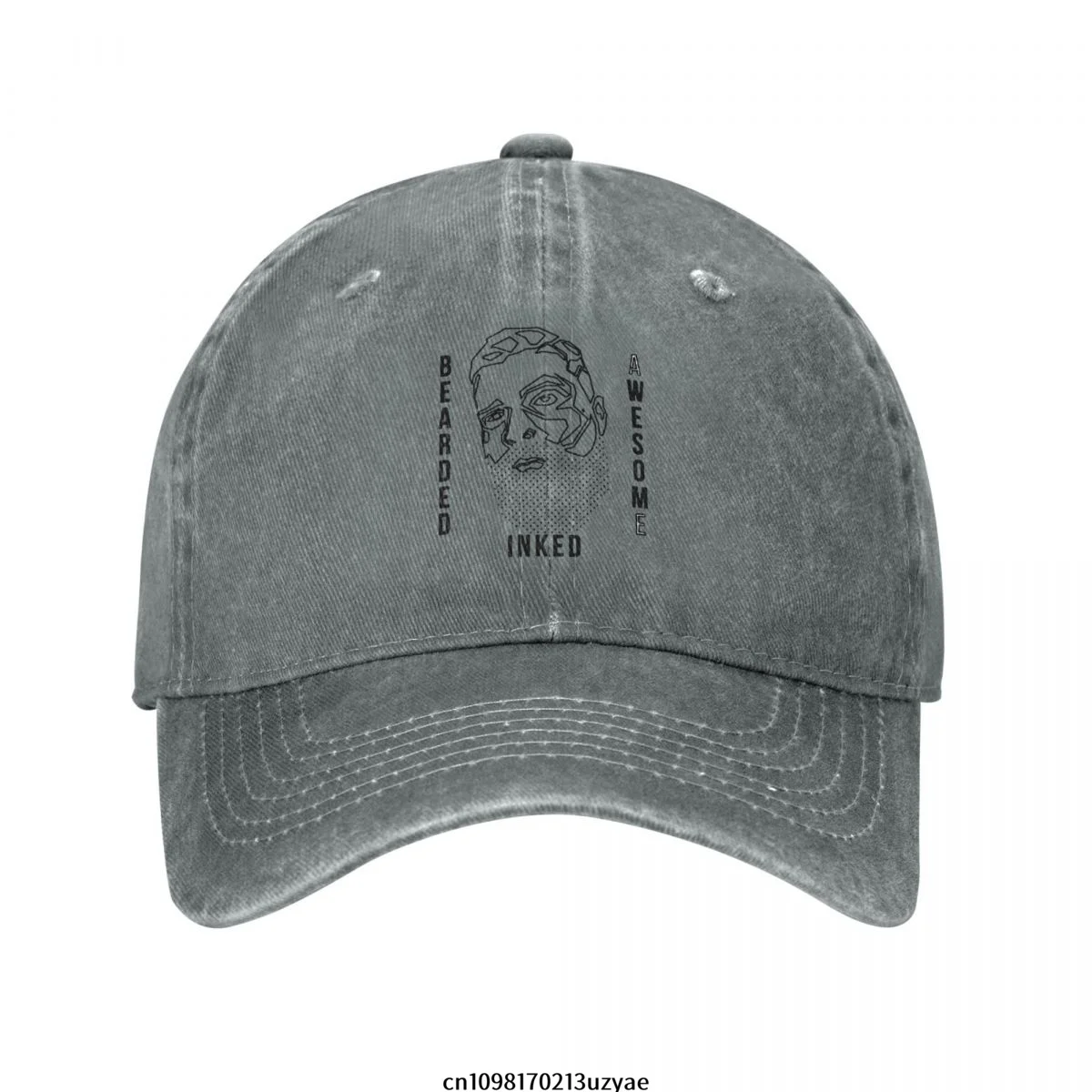 

Bearded Inked & Awesome Fashion Unisex Cotton Baseball Cap Outdoor Adult Adjustable Denim Hat