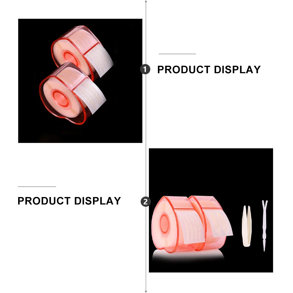 2 لفات على شكل قلب شريط لاصق للجفن المزدوج قابل لإعادة الاستخدام شريط رفع العين للبشرة الحساسة مع أدوات التطبيق