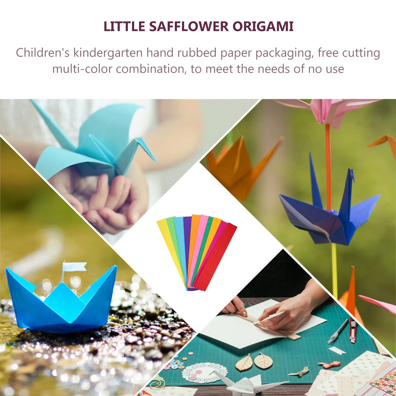 100 ورقة ملونة كريب ورقة مجموعة متنوعة الألوان الزاهية مرنة آمنة المواد DIY بها بنفسك زهرة الحرف اليدوية اوريغامي ورقة