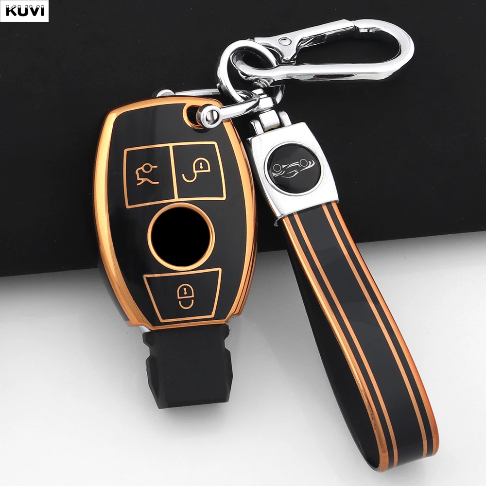 Weiche TPU Auto Schlüssel Fall Abdeckung Shell Für Mercedes Benz A B C S Klasse AMG GLA CLA GLC W176 W221 W204 W205 Fob Schlüsselbund Zubehör