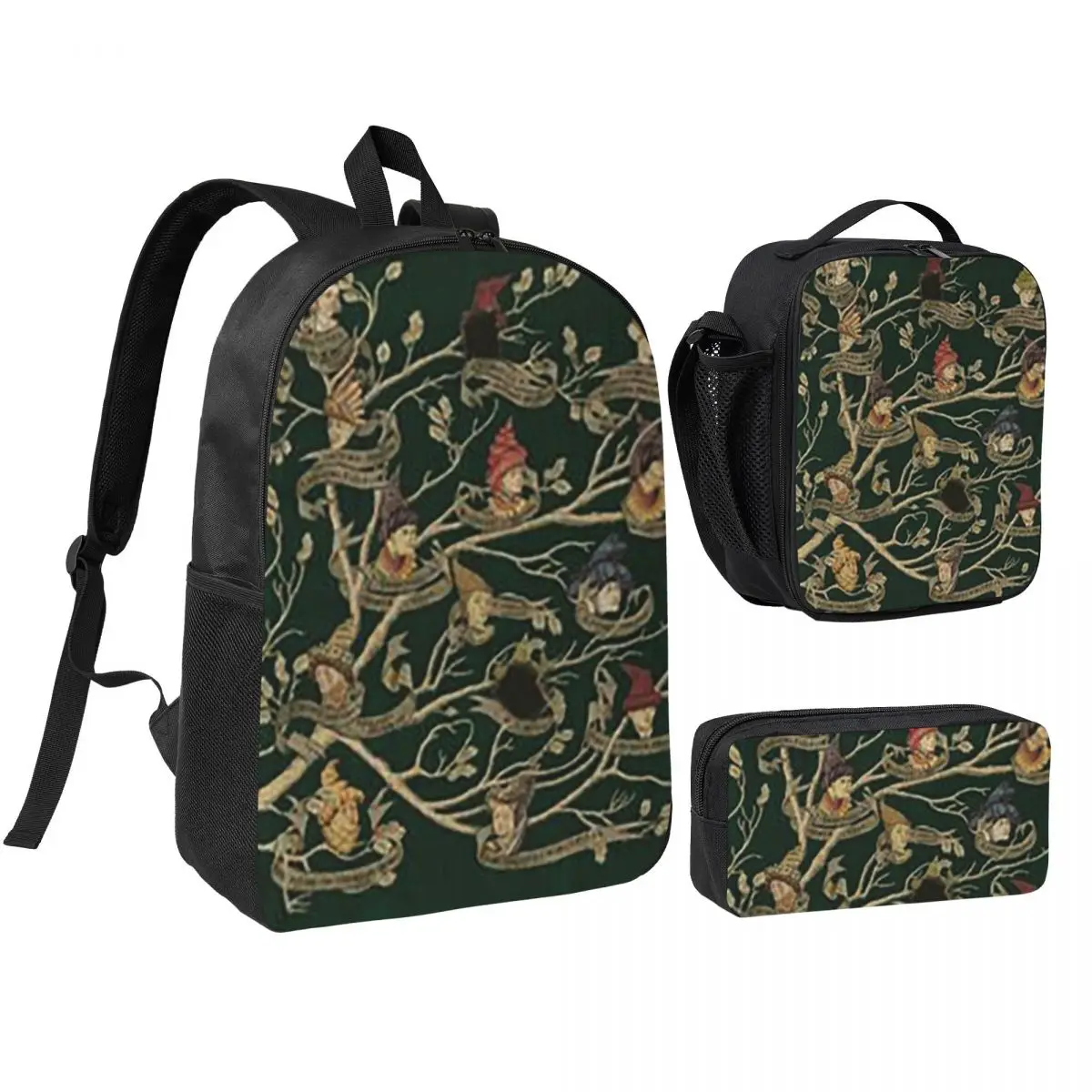 

Noble House Of Black Family Tree Backpack Student BookBag School Bag Laptop Shoulder Bags 3ps Insulated Lunch Bag Pencil Case
