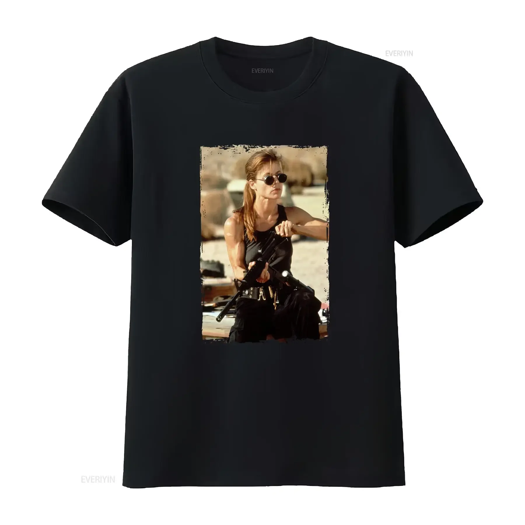 Sarah Connor Terminator 2 T Shirt Action Movie Inspired Retro Style Perfect for Fans vintage Washed Comfortable