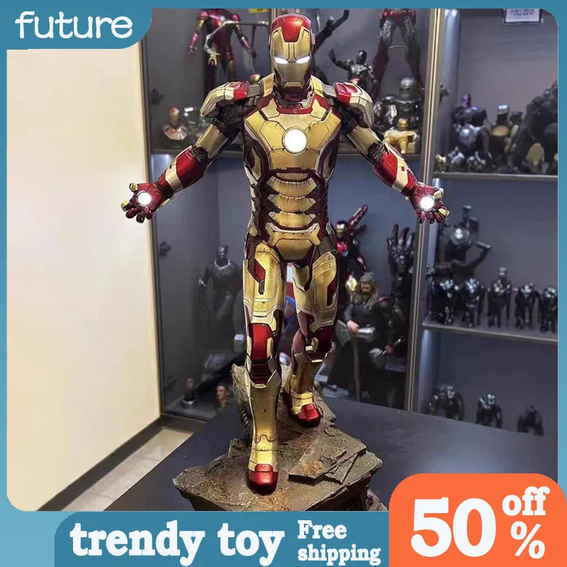 

Фигурка Marvel Comics Железный Человек 1/4, светящаяся, высококачественная коллекционная модель из смолы, настольное украшение, праздничный подарок, детская игрушка