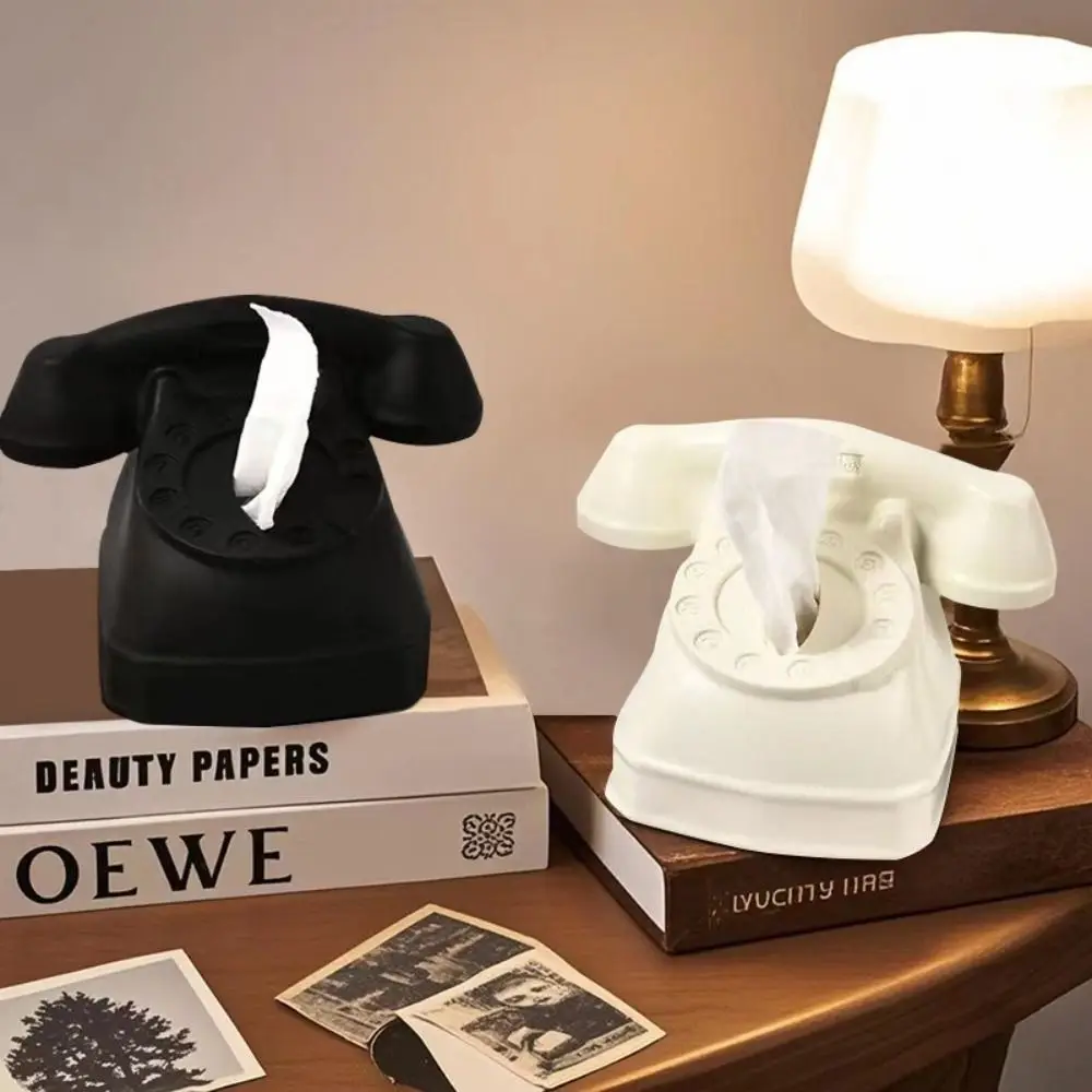 Creative Telephone Tissue Box Cartoon European-Style Pull-out Tissue Container Old-Fashioned Gift Napkin Storage Case Desktop