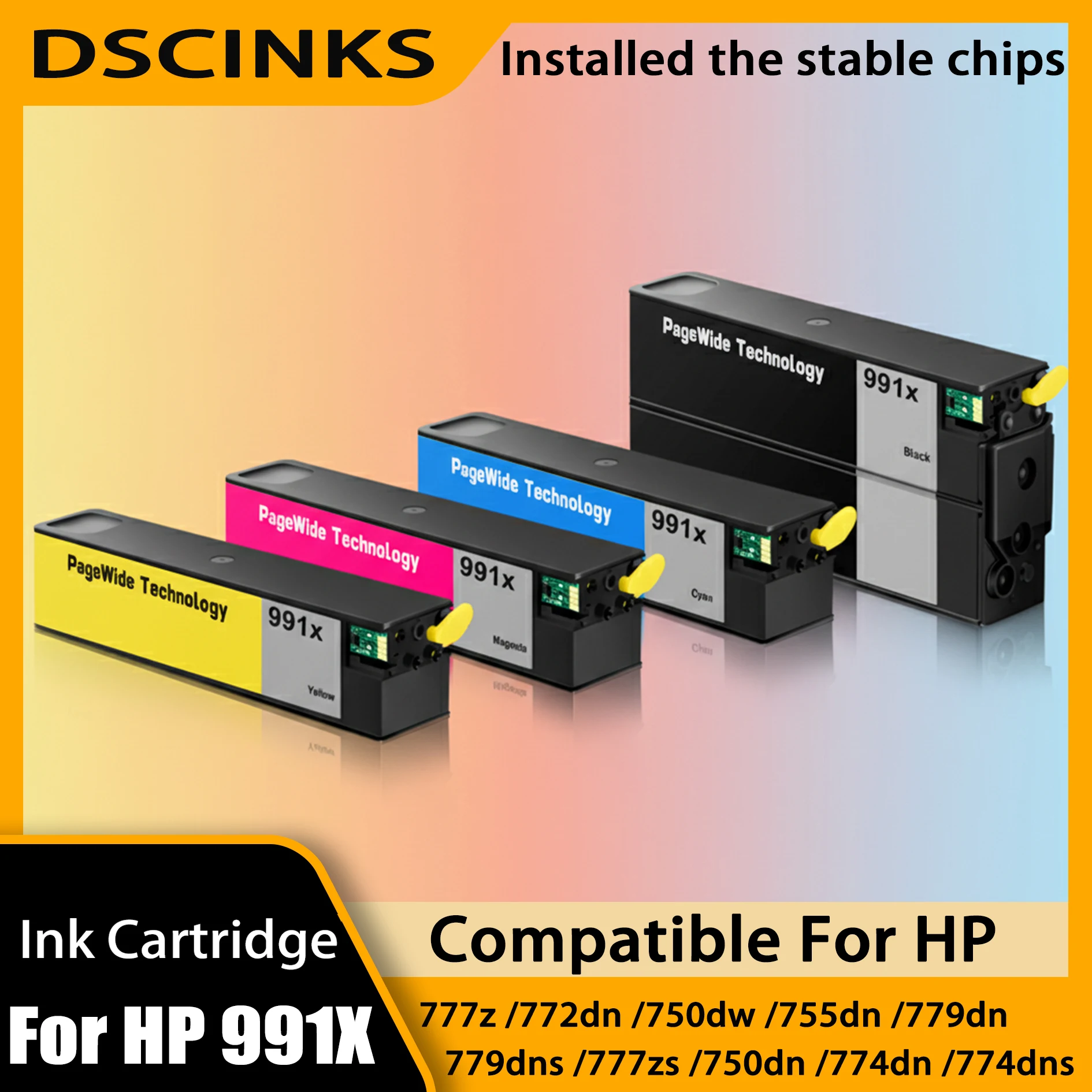 

991X Ink Cartridges Compatible for HP PageWide 777z 772dn 750dw 774dn 774dns 779dn 779dns 755dn Printers High Yield Replacement