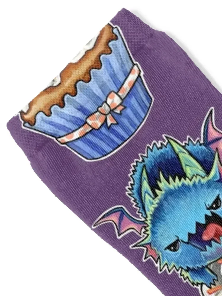 Cupcake dragon angry static Socks cartoon aesthetic Socks For Man Women's