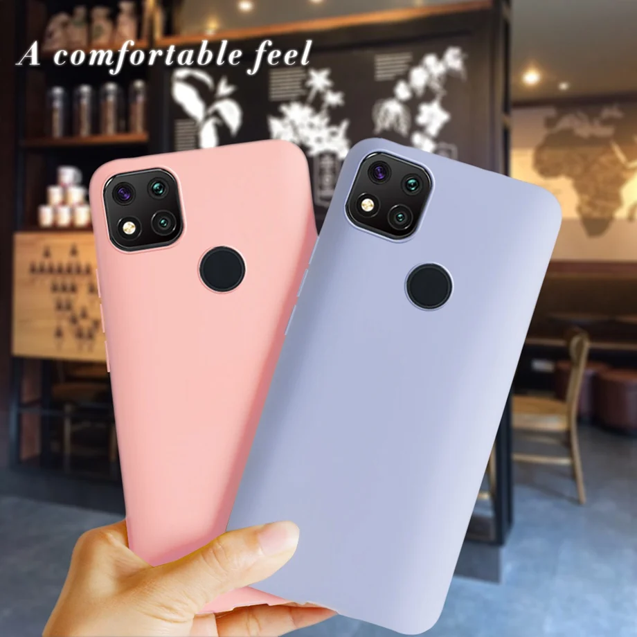 For Xiaomi Redmi 9C NFC Solid Luxury TPU Phone Case Silicon For Redmi 9 C 9C NFC Back Cover Candy Color Camera Protection Capa