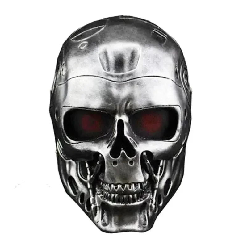 DY20Terminator Masker Halloween Masker Tengkorak Masker Rumah Hantu Dekorasi Alat Peraga Terminator Cosplay Masker CS Pelindung Wajah Penuh