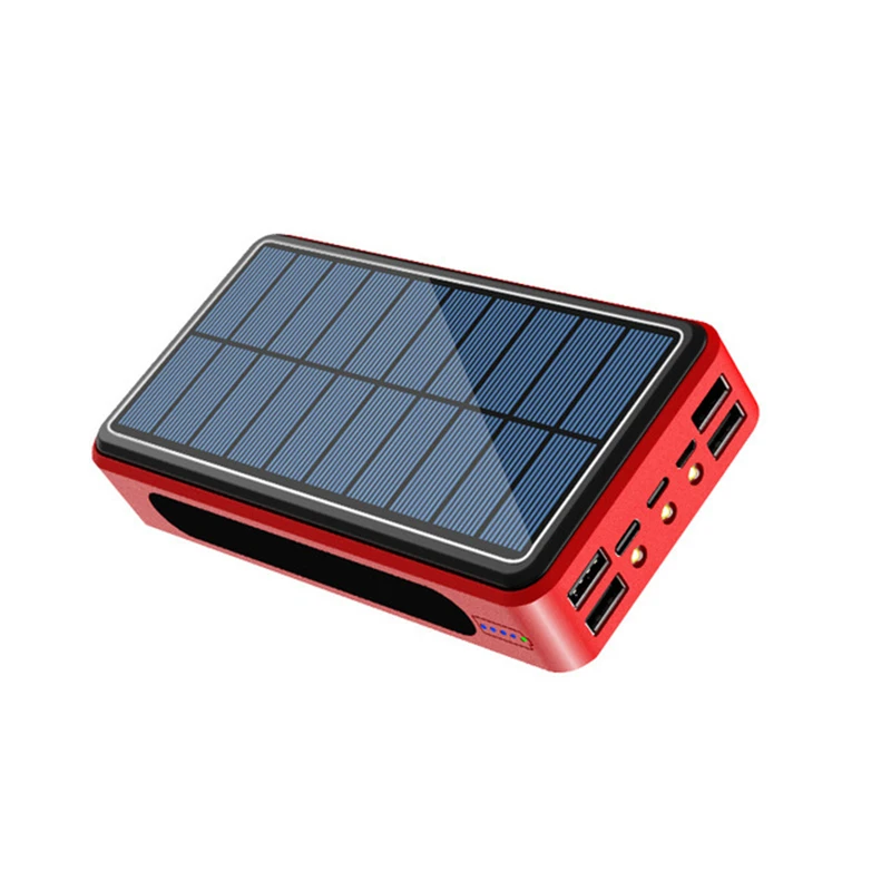 50000mAh Solar Power Bank Four USB Port Fast Charging Portable Solar Charger for iPhone X Samsung Xiaomi Powerbank Spare Battery