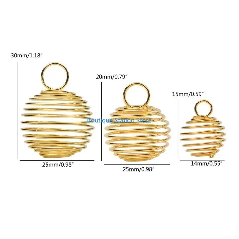 Y55F 30 قطعة قلادة قفص حلية دوامة حبة أقفاص جوفاء قلادة مع حلقة ل أساور يدوية أقراط قلادة صنع المجوهرات