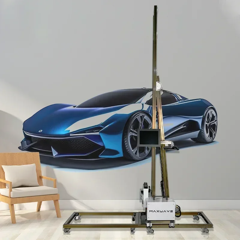 Vertical Printer 3D Wall Printer Machine Direct to Wall Portable Painting Machine With 6M Steady Track Outdoor Printer Factory