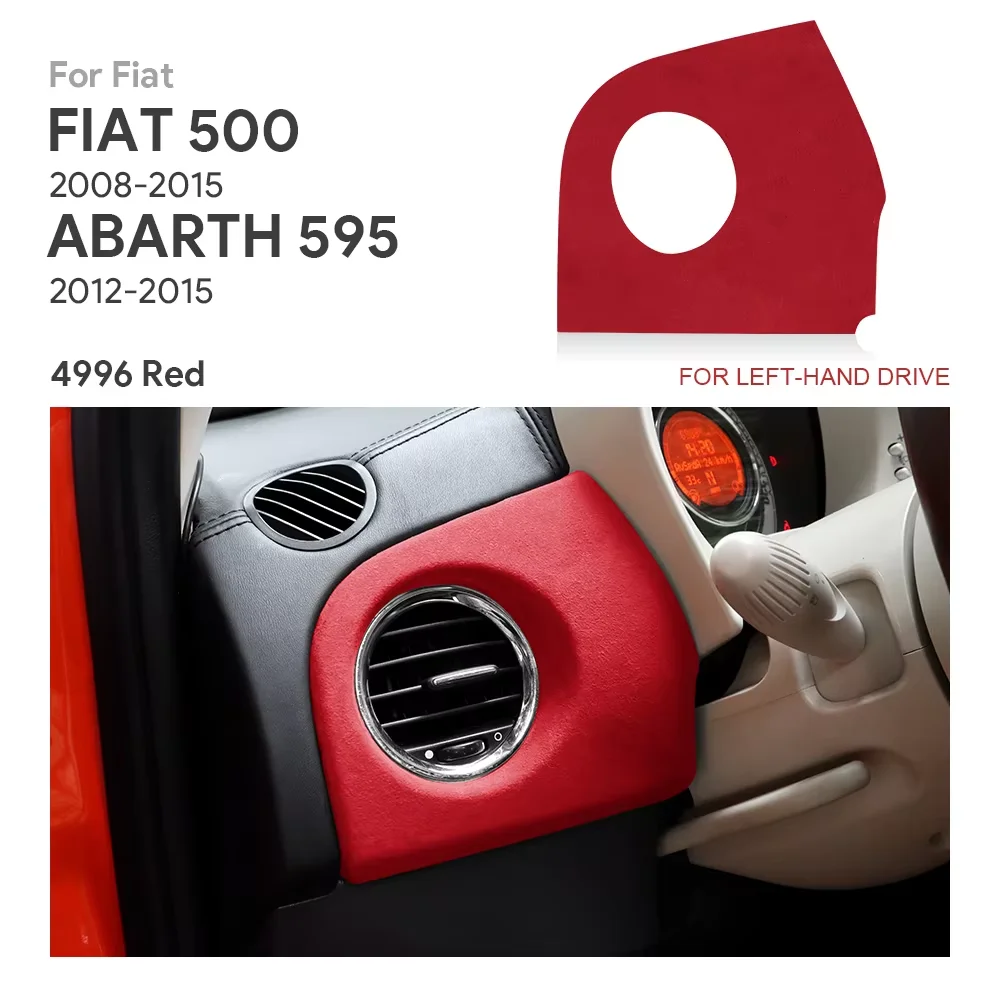 

Italian Top Suede Air Vent Sticker Sticker For Fiat 500 2008 2009 2010 2011 For Abarth 595 2012 2013 2014 2015 Trim Accessories