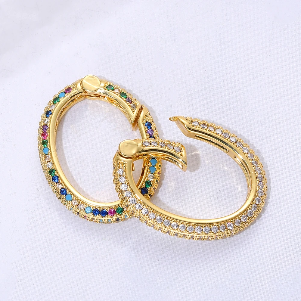 Juya 18K Echtgold versilbert Cz Handtaschenhaken Karabiner Federverschlüsse Zubehör für DIY Luxus Anhänger Schmuckherstellung – Detail 15