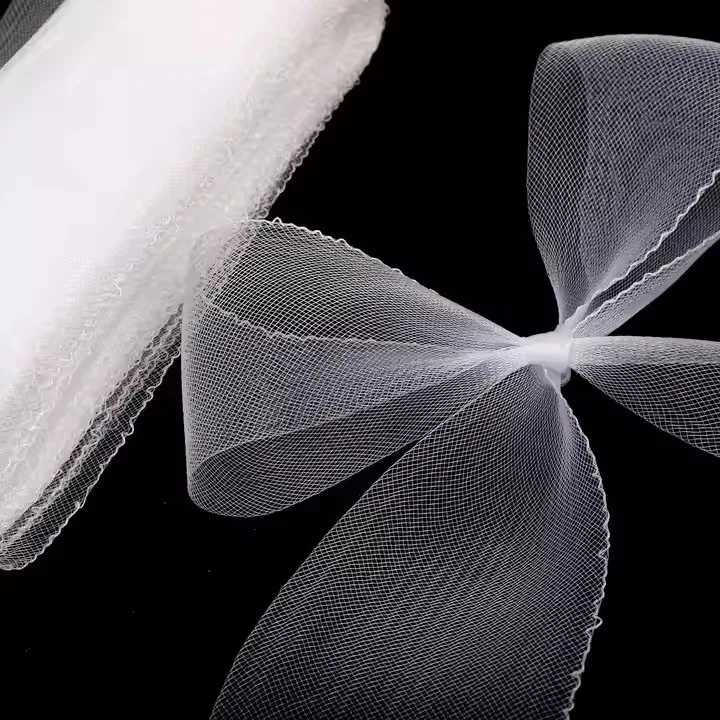 2/4/6/8/10cm Crinoline Webbing Horse Trim Braid Polyester Lace Ribbon 100yards for DIY Sewing Wedding Dress