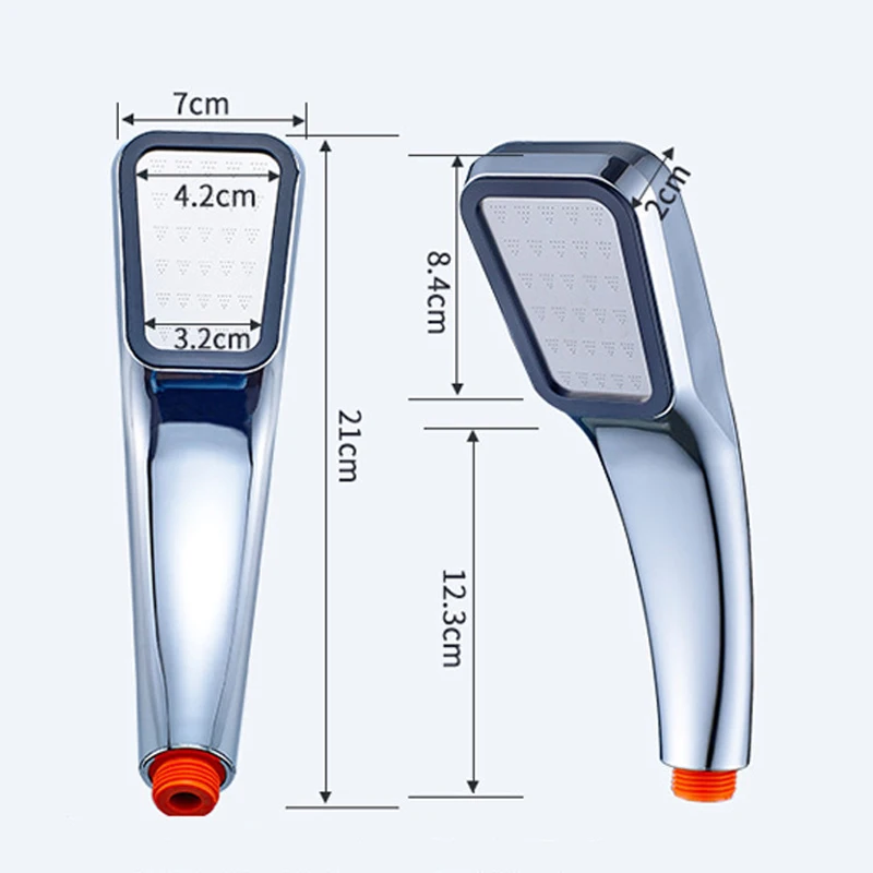300 Holes Pressurized Showerhead Hand Hold Square Shower Head Water Saving Rainfall Spray Nozzle Bathroom Accessories