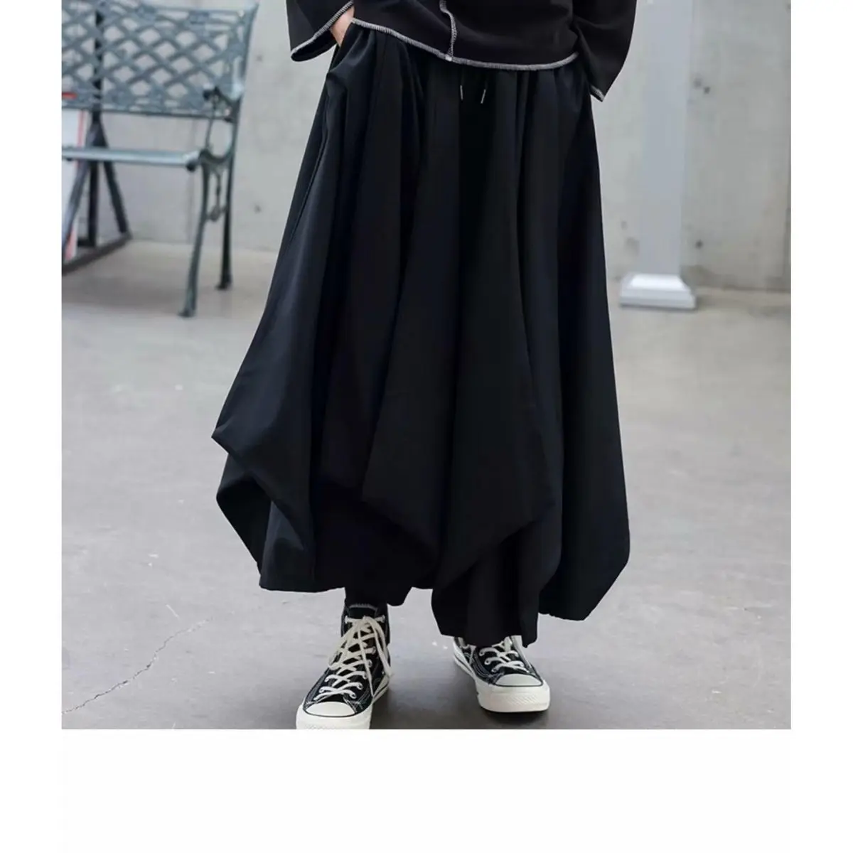 

Yamamoto Темный стиль Мужские и женские широкие ноги Дизайнерские свободные брюки с высокой талией Новый стиль Городские брюки Брюки Акция одежды Черный