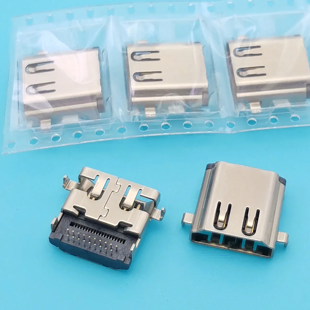 10Pcs HDMI HD interface Female Socket 19P 15mm Sinking Board A-Type Female Connector Video Transmission Socket