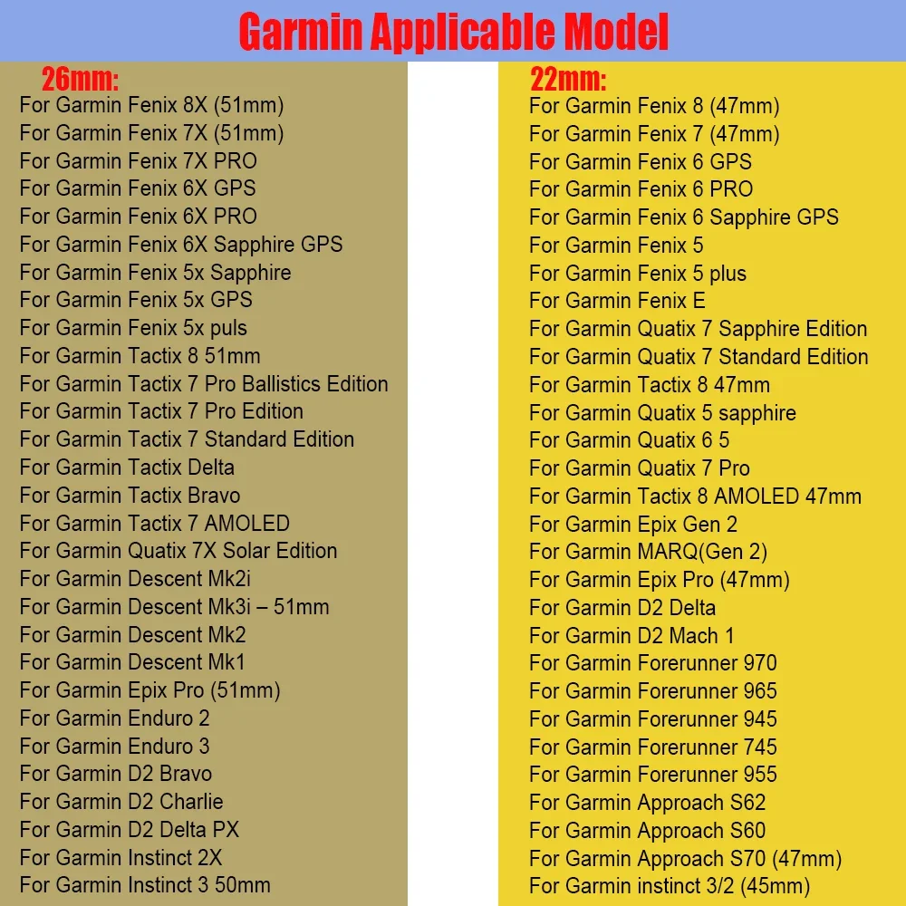 QuickFit 22 مللي متر 26 مللي متر النايلون الرياضة معصمه ل Garmin Fenix 8 E 7X 6 5puls حزام Enduro3 Epix Pro Quatix/Tactix 8 استبدال سوار