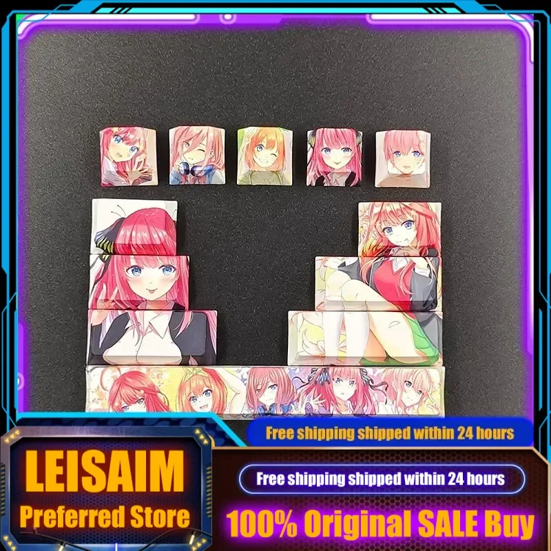 ชุดคีย์แคปตัวละครอนิเมะแบบกำหนดเอง 12 ปุ่ม สำหรับคีย์บอร์ดแบบกลไก Cherry ดีไซน์น่ารักแบบ Cross Axis อุปกรณ์เสริมคีย์บอร์ดเกมมิ่งสำหรับพีซี ของขวัญ