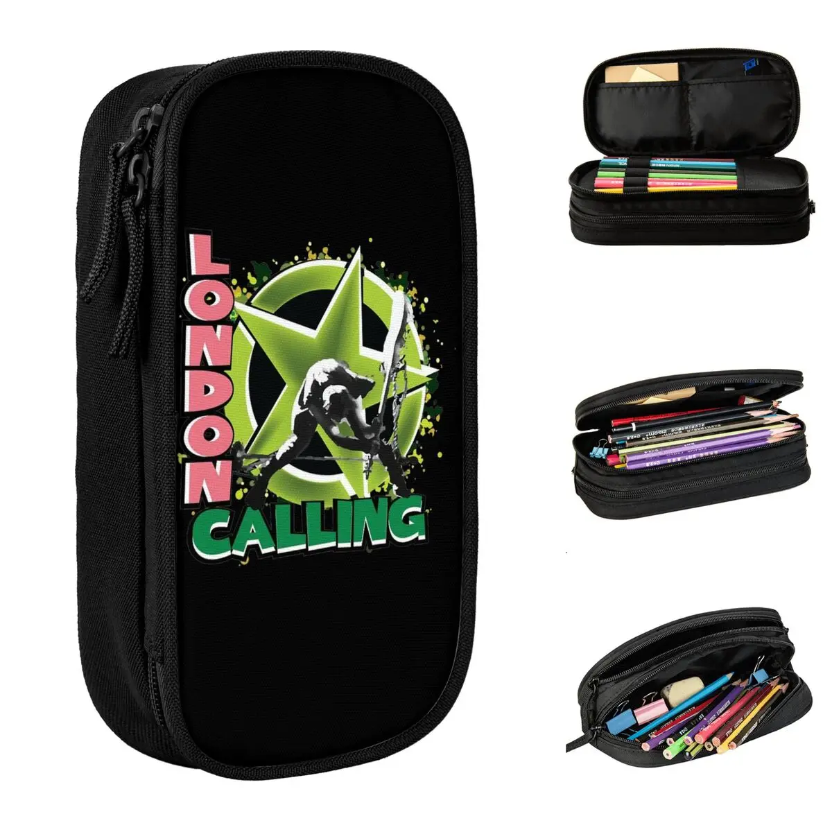 The Clash London Calling Pencil Case Pen Holder Bag Student Large Storage Students School Gift Pencilcases