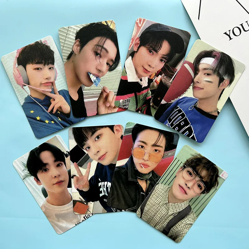 Hot Sales KPOP ATEEZ 8Pcs/Set Calendar Photocards Wooyoung San Mingi Yunho Double Sides Charm Selfie Postcard Fans Birthday Gift