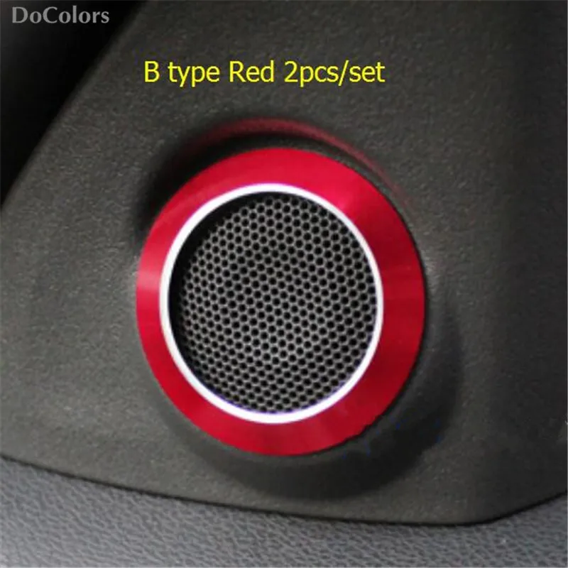 DoColors 2pcs/set interior audio speaker decoration trim cover ring sticker case for MITSUBISHI ASX Outlander 2013-2018