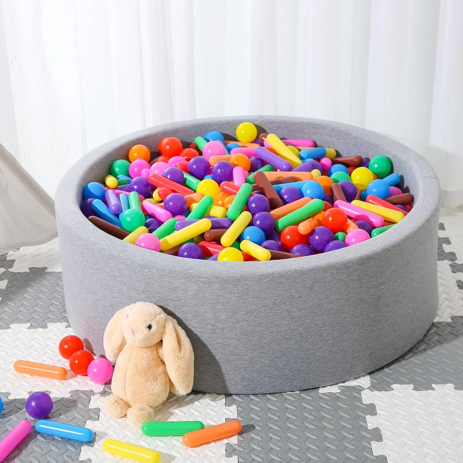 Boules de fosse à balles pour enfants, paquet de 120 boules colorées, balles de jouet en plastique anti-écrasement pour tout-petits, fosse à balles, tente de jeu