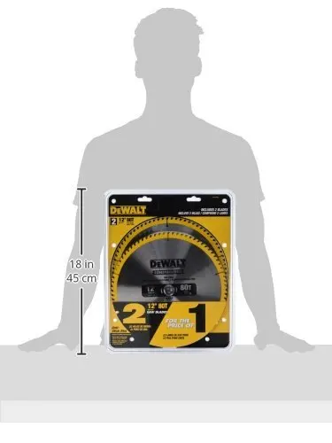 DEWALT Miter Saw Blade, 80 Tooth, 12 Inch, 2 Pack, Stainless Steel (DW3128P5D80I)