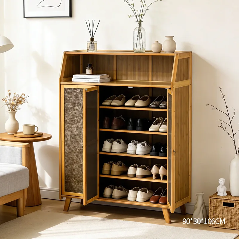 

Dust-proof entrance shoe cabinet door integrated cabinet door corridor with light luxury and high-quality large-capacity storage