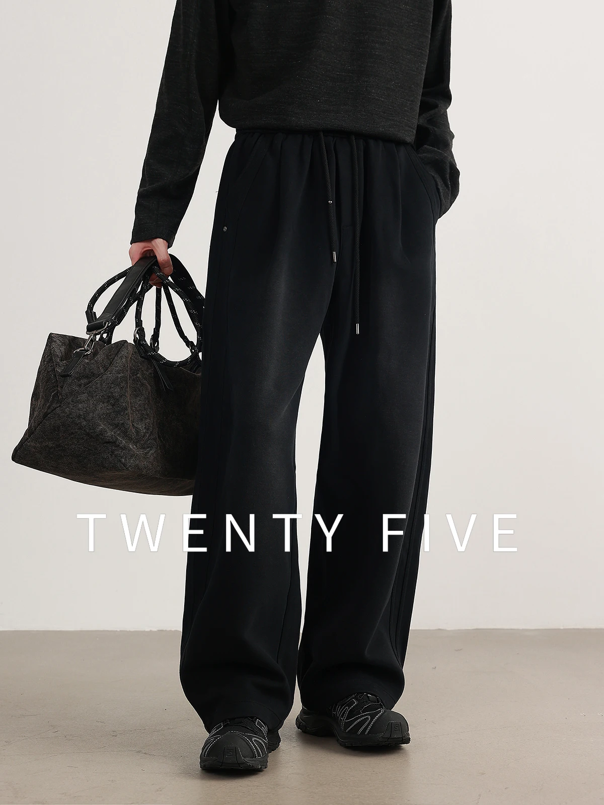 Men's Casual Straight Leg Pants Elastic Waist Cotton Blend Comfortable Fit Straight Tube Trousers Four-Way Stretch Autumn Wear