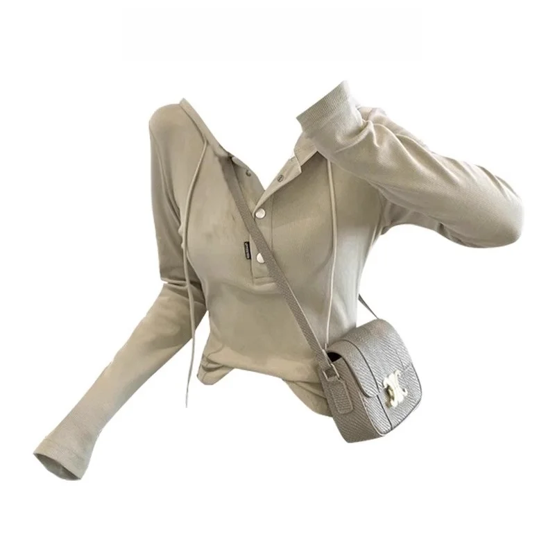 

Модный приталенный свитшот с капюшоном и длинным рукавом, базовый слой, дизайн «Белоснежка», однотонный, для повседневной носки