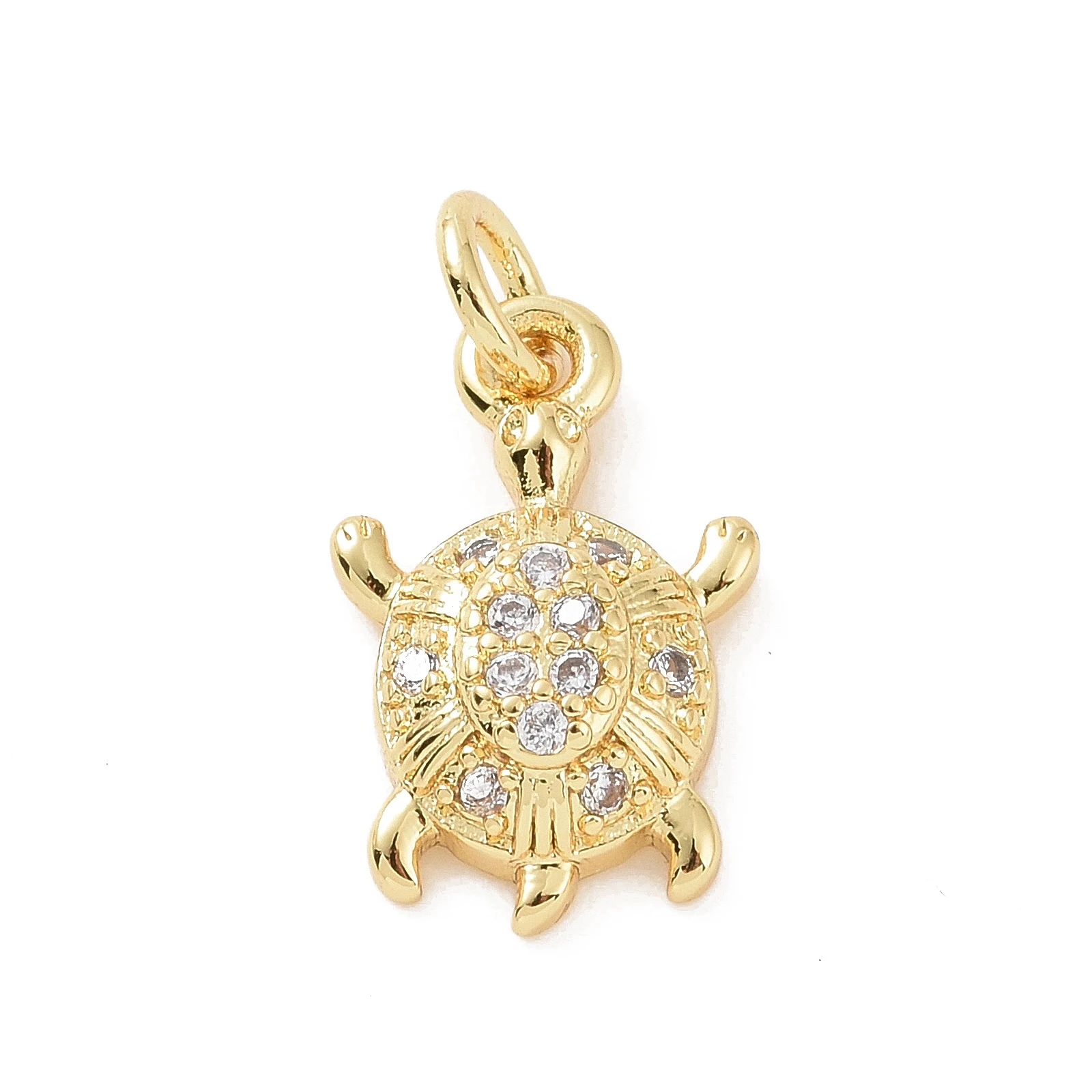 

10pc Ocean Theme Brass Cubic Zirconia Charms with Jump Ring Charm for DIY Woman's Necklace Earring Jewelry Crafts Supplies