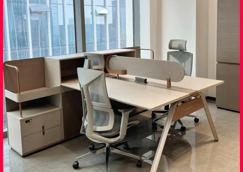 Staff Desk Simple Modern Double 4 Six Seats 6 Four Screen Workstation Staff Office Table and Chair Combination Table