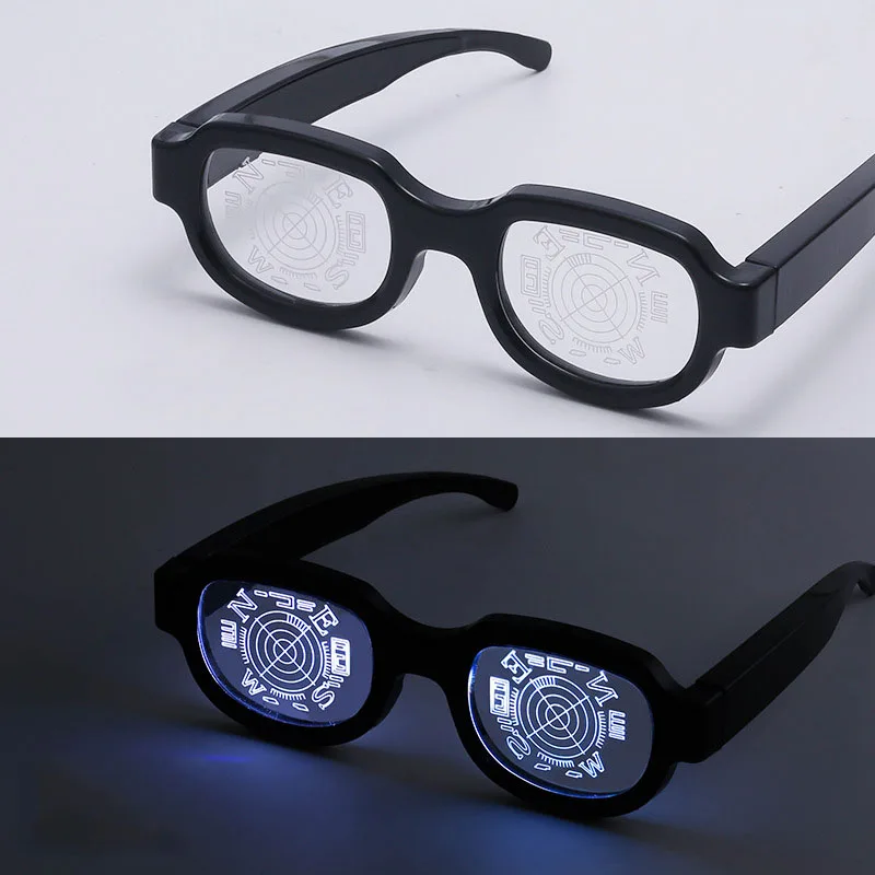 Gafas luminosas LED para Conan, misma personalidad divertida, gafas coloridas, accesorios de Cosplay, decoración de fiesta de Bar de ojos rojos