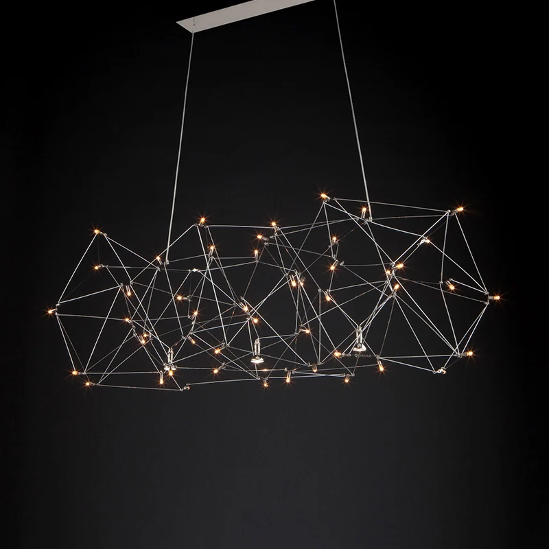 Starry Light  Restaurant Chandelier Designer Post-modern Cafe Bar Counter Front Clothing Store Pendant Light Cube Ceiling Lamps