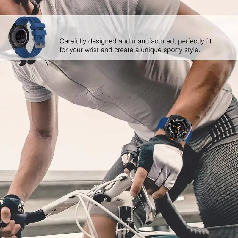 حزام سيليكون رياضي لساعة سامسونج جالاكسي 8 الترا 47 ملم مخطط ناعم قابل للتنفس سوار جالاكسي ساعة 7 الترا 47 ملم ملحق