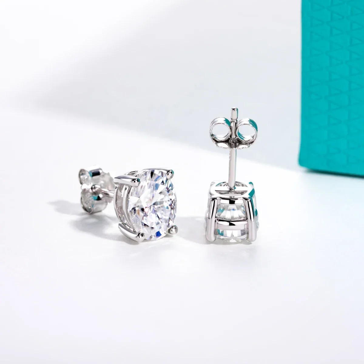 NASIA1cttw-6cttw Oval Moissanites Earring S925 Sterling Silver D Color VVS1 Moissanite Classic Stud Earrings for Woman 2026