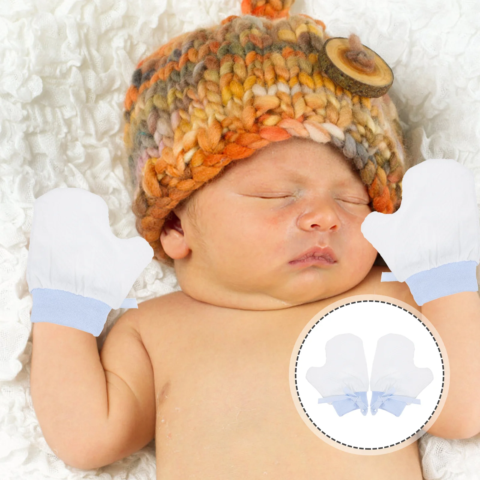 

1Pair Baby Anti-Sucking Mittens Breathable Infant Gloves Stop Finger Sucking Newborn Protective Mittens 0-12 Months