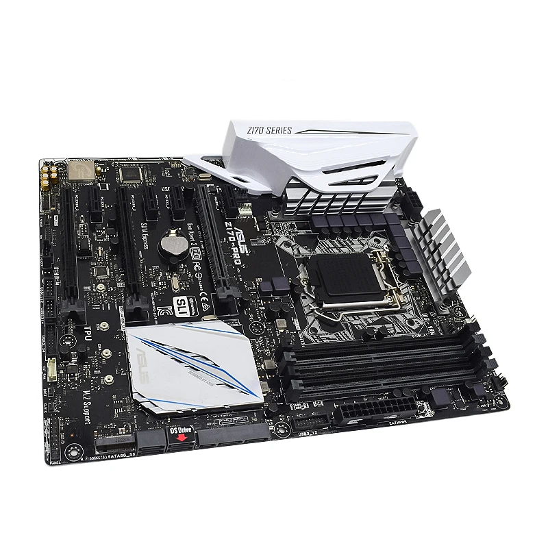 Imagem -04 - Placa Mãe Suporte I77700 6700k I5-7600 6500 I3-7320 6300 Cpu Lga 1151 4xddr4 Intel Z170 M.2 Nvme Pcie 3.0 Atx Asus-z170-pro