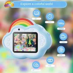 Mini Câmera Digital Infantil, Alta Definição, Câmera Dupla, Pode Imprimir, 4K, Tirar Fotos, Jogos, DSLR Pequena Presente de Aniversário