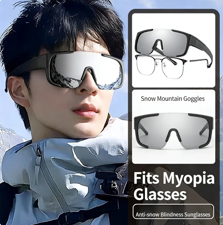 

OTG лыжные очки для очков, очки для сноуборда с UV400 для снежной слепоты, ветрозащитные, противотуманные для мужчин и женщин