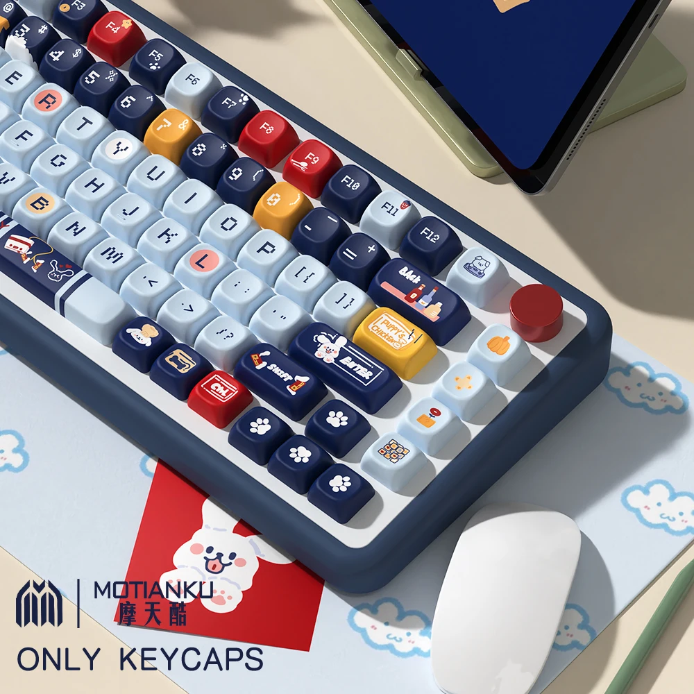 Game Puppy Theme Keycaps Cherry/SCA Profile Personalized Cartoon Keycap For Mechanical Keyboard with 7U and ISO key cap